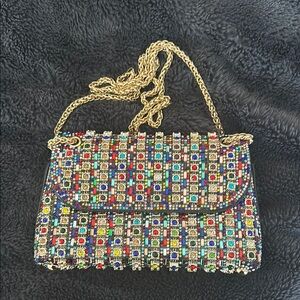 Multicolor Beaded Chain Bag